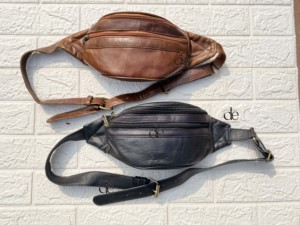 Ceinture de poche de ceinture en cuir véritable de designer tendance, sac à main de voyage unique et élégant, facile à transporter, ceinture à argent multi-usages - Product Image 5