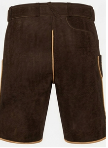 Lederhosen bavaroises pour hommes, shorts en cuir traditionnels brodés, taille haute, style vintage avec motif cerf, fabrication artisanale - Product Image 3