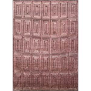 พรมไหมพรมถักมือลายดอกอาซาเลีย สีแดงและสีส้ม พร้อมลวดลายเรขาคณิตและนามธรรม สำหรับห้องนั่งเล่นและทางเดินในบ้าน AIWS-3007 - Product Image 1