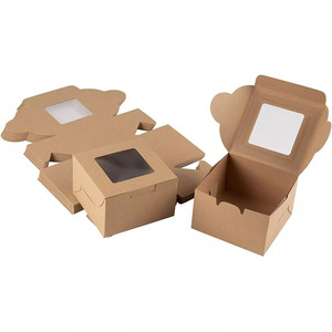 Cajas de Cartón para Punto de Venta Kraft con Ventana para Pastelería, Panadería, Donas, <span class=keywords><strong>Caja</strong></span> de Alimentos Fácil de Ensamblar - Product Image 3