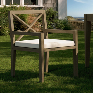 Fauteuil de salle à manger croisé en bois de teck de qualité supérieure pour patio extérieur et ensemble de jardin - Product Image 6