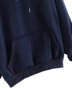 Sweat-shirt à capuche personnalisé de haute qualité 100% en molleton de coton uni surdimensionné impression numérique Logo écologique hommes unisexe hiver - Product Image 4