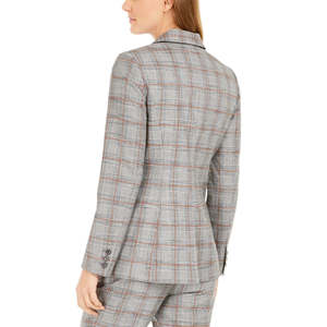 Blazer da Donna Calvin Klein in Velluto a Coste a Quadri con Chiusura a Bottone Singolo, Marrone, Taglia 16 - Stile Doppiopetto Stampato - Product Image 2