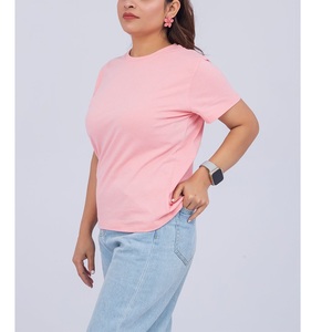 Camiseta Casual de Verano para Mujer, Talla Grande, Cuello Redondo, Manga Corta, Transpirable, Ecológica, de Algodón Estampado, con Logotipo Personalizado - Product Image 6