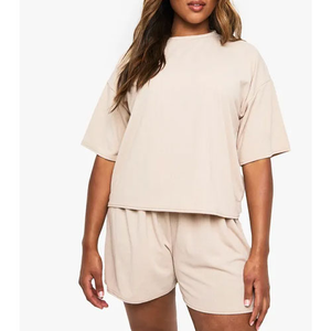 Ensemble 2 pièces d'été pour femmes Séchage rapide et confortable Couleur unie Street Wear Prix de gros fabriqué par des professionnels - Product Image 1
