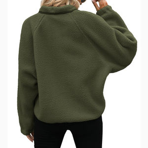 New Design <b>Women</b> Sherpa Full Zip <b>Fleece</b> <b>Jacket</b> Coat Sportswear Custom outdoor <b>jacket</b> <b>Warm</b> Polyester Sherpa Fur Zip Up Hoodie - Product Image 4