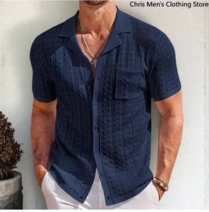 เสื้อโปโลผู้ชายแบบถักกันรอยยับสบาย, เสื้อลำลองแนวธุรกิจชั้นสูงเสื้อยืดกอล์ฟ - Product Image 2