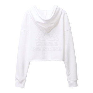 Último estilo de color sólido mujeres Crop Top sudaderas con capucha al por mayor de las mujeres personalizadas Crop Top sudaderas con capucha - Product Image 2