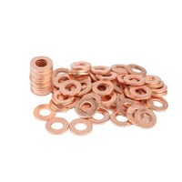Rondelle plate en cuivre rouge robuste, joint d'étanchéité en cuivre pur massif pour systèmes hydrauliques haute pression