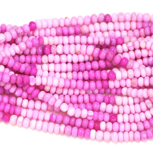 ลูกปัดโอปอลสีชมพูเข้มทรงรอนเดล AAA: งานฝีมือเครื่องประดับอัญมณีทำมือ - Product Image 6