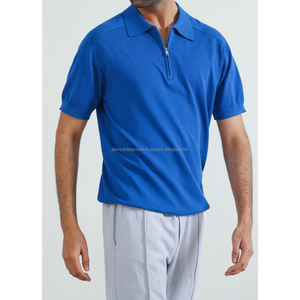 Media manga para hombre para Polo con cremallera Alta calidad 100% Algodón Nuevo estilo de media cremallera Colección de patrones sólidos - Product Image 6