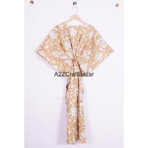 Vêtement de nuit en coton fait à la main, kaftan coréen à manches pour femmes, léger, vêtement de plage, robe d'été, cadeau pour elle - Product Image 5