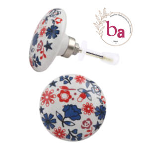 Boutons floraux en céramique pour enfants pour armoires commodes armoires portes hôtels villas salon chambre cuisine extérieur-CK 305 - Product Image 1