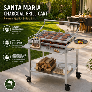 Grand barbecue extérieur - Barbecue au charbon de bois de style argentin Santa Maria avec grille réglable pour les événements sociaux australiens - Product Image 2