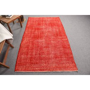 Tapis moderne vintage de grande surface de 3.9x6.7 pieds, rouge, style turc, laine et latex, pour adolescents, design de couloir rectangulaire - Product Image 1