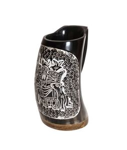 BOIRE personnalisé Fabriqué à la main Naturel viking sculpture corne à boire bière et tasse à café pour la maison hôtel restaurants de - Product Image 1