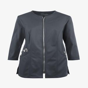 เสื้อโค้ทการทำงานทางการแพทย์แขนยาวมีกระเป๋าซิปด้านหน้าสำหรับผู้หญิง - Product Image 1