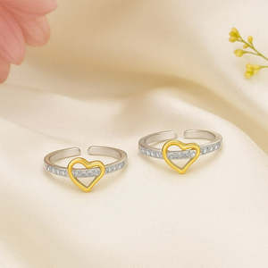 Anillos de Plata Zarkan Love & Silver, Chapados en Oro con Diamantes, para Boda y Compromiso, una Idea de Regalo Elegante - Product Image 1