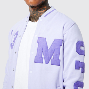 Oem Custom Chenille Patches Embroidered Wool Letterman Varsity Baseball Bomber <b>Jacket</b> for Men - Product Image 3