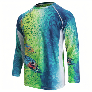 Sudadera con capucha de pesca de manga larga impermeable de la mejor calidad Respetuoso del medio ambiente Anti-Uv secado rápido nuevo estilo con colores brillantes - Product Image 1