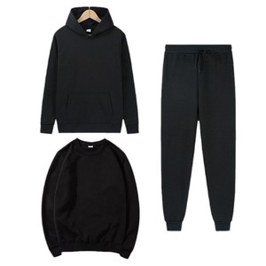 Nouvel ensemble de survêtement en molleton personnalisé avec logo, deux pièces, pantalon de jogging, ensemble de survêtement uni épais unisexe, deux pièces, sweat-shirts à capuche pour femmes - Product Image 1