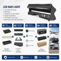 Barra de Luces LED RGBW de 12x40W con Cabezal Móvil, 144 Tiras Auxiliares, DMX512, RDM, Beam, Strobe, Zoom, Wash, para DJ, Escenarios y Clubs
