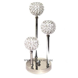 Grande pièce maîtresse bougie votive miroir poli en acier inoxydable chandelier décoratif votif thé-lumière maison et sol de mariage - Product Image 6