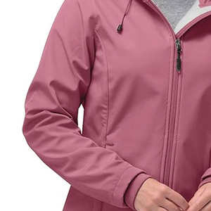 Veste à capuche zippée décontractée pour femme, respirante, imperméable, matelassée, avec logo, légère, en polaire, softshell, vêtements d'extérieur tendance, service OEM - Product Image 2