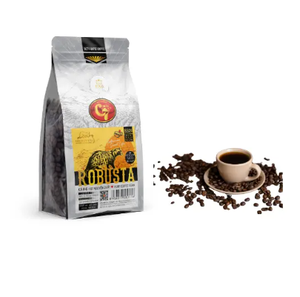 Hucafood เวียดนามเมล็ดกาแฟโรบัสต้าออร์แกนิกคุณภาพสูงคั่วระดับกลางแบบเป็นกลางบริการ OEM/ODM บรรจุทั้งเมล็ดกาแฟ - Product Image 6