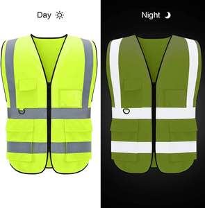 ODM/OEM Chaleco DE SEGURIDAD frontal con cremallera de alta visibilidad 100% Poliéster Ropa de trabajo a prueba de agua Chaqueta Transpirable Chaleco de construcción - Product Image 4