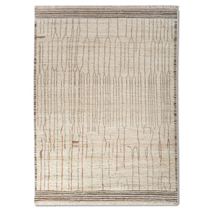 Alfombras de Lana Tejidas a Mano Manifest Ivory, Diseño Geométrico Abstracto para el Hogar, Sala de Estar, Pasillo, Entrada, Diseño de Rompecabezas Rectangular - Re-1182(F) - Product Image 1