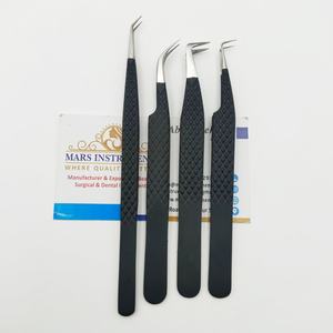 แหนบต่อขนตาปลายเส้นใยสีดำด้านปลายเอียง90องศากันลื่นแยกแหนบขนตาส่วนบุคคล - Product Image 5