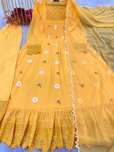 ชุดเดรสสำหรับปาร์ตี้พร้อมใส่แล้วดีไซน์เนอร์ใหม่พร้อมชุดปักลายผ้าจอร์เจียเทียมขนาดใหญ่พร้อมชุดแต่งระบายแฟนซี - Product Image 3