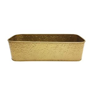 Decoración del hogar, suelo de hierro, maceta rectangular, Color dorado, tamaño estándar martillado para sala de estar y Decoración de mesa - Product Image 6