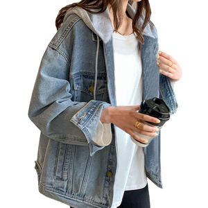 Top Tendance Produit Léger Femmes Plain Dyed Denim Vestes À Séchage Rapide Femmes Solide Couleur Denim Vestes à Vendre - Product Image 2