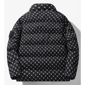 Personalizado de alta calidad de lona de cuello alto de gran tamaño de invierno grueso Cálido impermeable a prueba de viento chaqueta Varsity de los hombres - Product Image 2