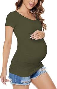 Camiseta de Maternidad sin Mangas de Color Sólido para Mujer, Ajuste Holgado, Verano, Lactancia, Estampado, Secado Rápido, 100% Algodón, Diseño Personalizado - Product Image 3