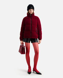 2025 New Arrival Women's High Quality <b>Velvet</b> Puffer Jacket Custom Printed <b>Quilted</b> Coat Fashionable New Design for Autumn Winter - Product Image 3