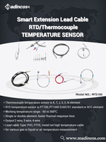 Sonde de température de surface industrielle Madincos MTS100 PT100 RTD avec câble en PTFE, sonde en cuivre à 3 fils, sonde plate de 5 mm