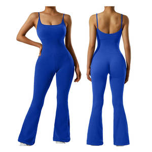 "Nouveau été femmes sport combinaison couleur unie u-cou Slim Fit mode décontracté une pièce tenue OEM ODM en gros" - Product Image 3