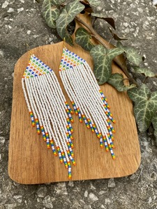 Boucles d'oreilles à breloques en perles faites à la main Tendance Accessoires de mode classiques longs turquoise à un tarif compétitif - Product Image 2