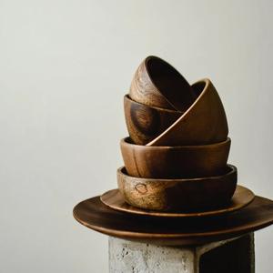 Tazón japonés de madera ecológico, tazón para cenar en Ramadán, vajilla hecha a mano especial para Eid, para hoteles, restaurantes, catering, venta al por mayor - Product Image 1