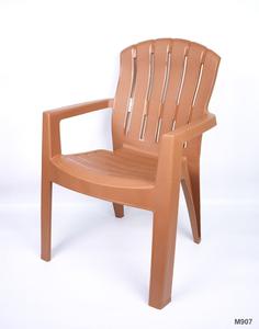 Silla de comedor de plástico marrón de estilo moderno, reposabrazos cómodos para sala de estar al aire libre, cocina, escuela, dormitorio, Hotel, apartamento, uso - Product Image 3