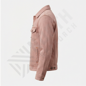 Veste en jean pour homme sur mesure, logo brodé, style vintage délavé, look promotionnel pour le personnel, look clubwear, veste tendance - Product Image 3
