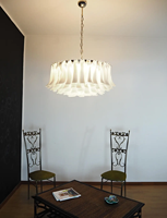 Lustre en verre d'art blanc de Murano de lustre italien moderne de luxe joli pour le salon
