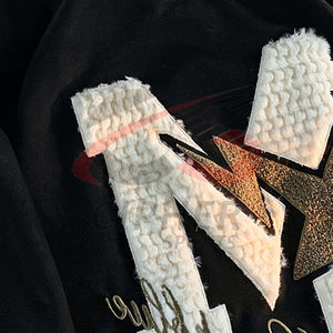 Diseño personalizado ropa bajo Moq Chenille bordado Logo Oversized Hip Hop bordado Puff impresión Camisetas cuello redondo - Product Image 2