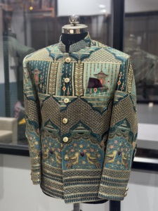 Luxury Hand Embroidered Indo-Western Sherwani <b>Jacket</b> <b>for</b> Men – Designer <b>Wedding</b> & Groom Wear Bandhgala Coat Export Quality - Product Image 3