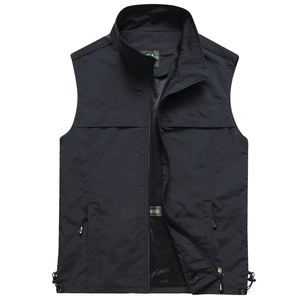 Gilet sans manches à col montant pour hommes, veste de pêche en plein air pour le printemps, l'été avec doublure en maille, logo personnalisé - Product Image 6