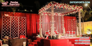 Thème jardin exclusif mariage Avni Mandap royaume-uni Grand mariage en plein air cérémonie de mariage en plein air Mandaps en plein air mariage Hindu vidthis sculpté Mandap - Product Image 3