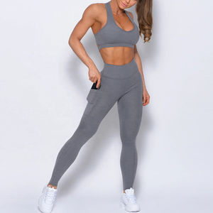 Vêtements de sport de haute qualité couleur personnalisée respirant ensemble de yoga pour femmes grande taille pour le sport, la course et le fitness fabricant de haut - Product Image 4
